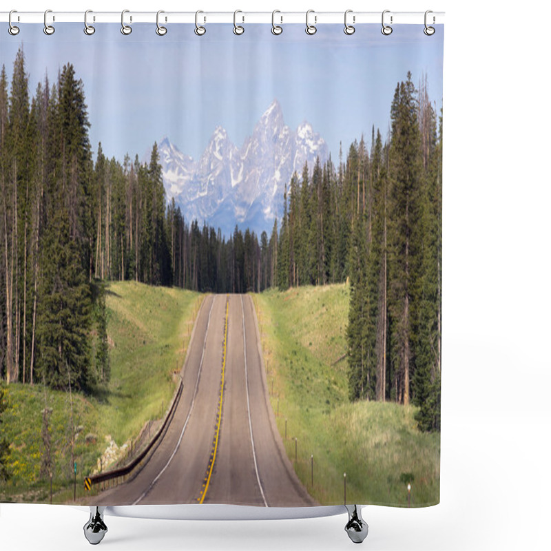 Personality  East Approach Highway To Grand Teton National Park Shower Curtains