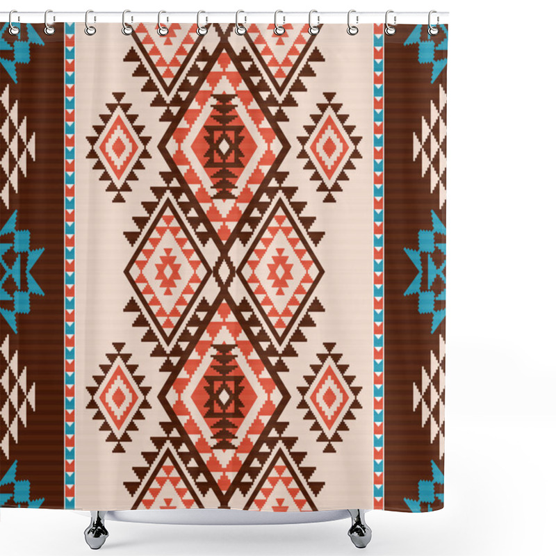 Personality  Geometric Abstract Seamless Pattern In Navajo Style Shower Curtains