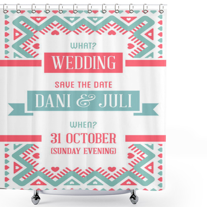 Personality  Design Awesome Wedding Invitation Template Shower Curtains