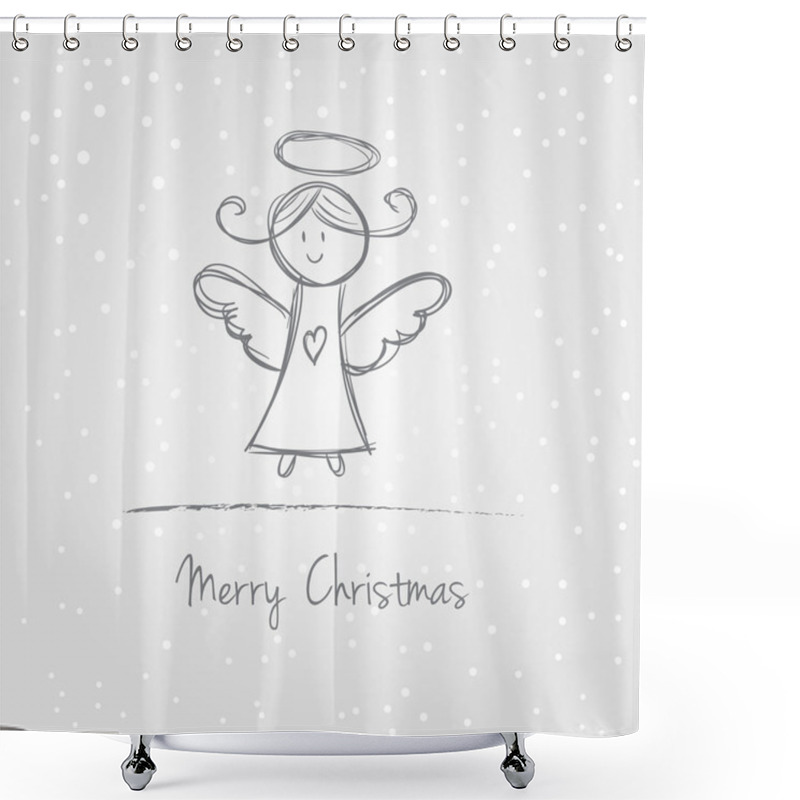 Personality  Christmas Angel Doodle Shower Curtains