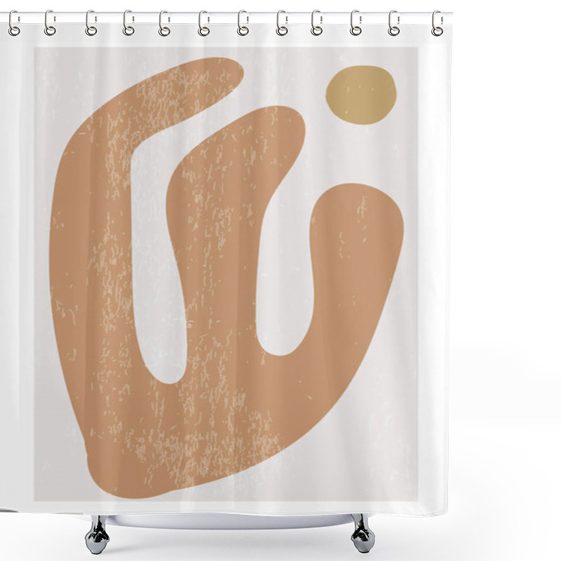 Personality  Matisse Inspired Contemporary Collage Poster With Abstract Organic Shapes Shower Curtains