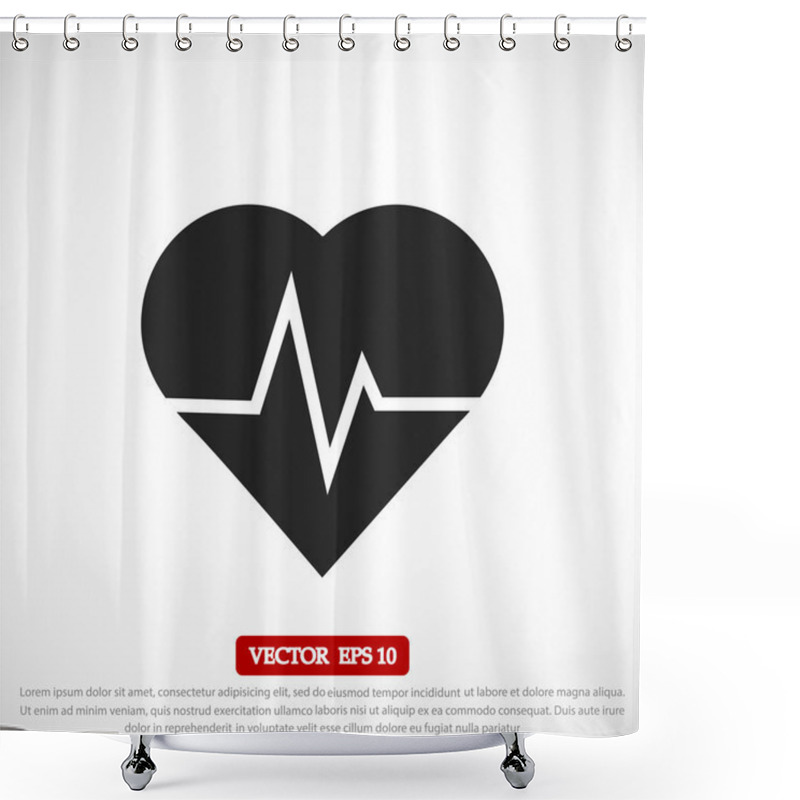 Personality  Heartbeat Vector Icon Shower Curtains