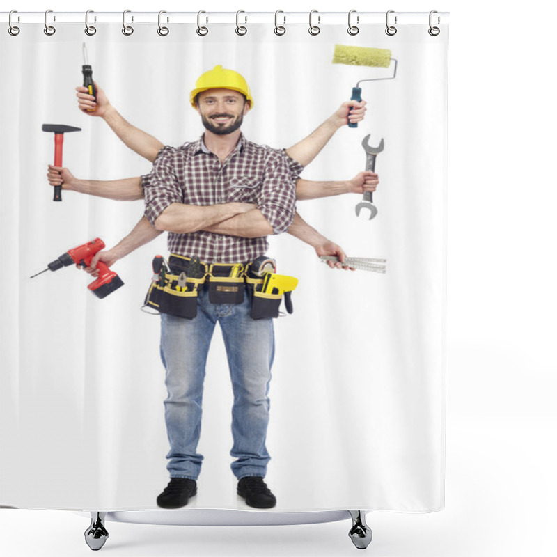 Personality  Handyman With Tools Shower Curtains