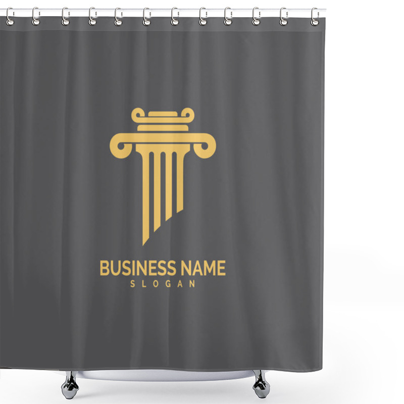 Personality  Pillar Logo Vector Template Illustration Design Shower Curtains