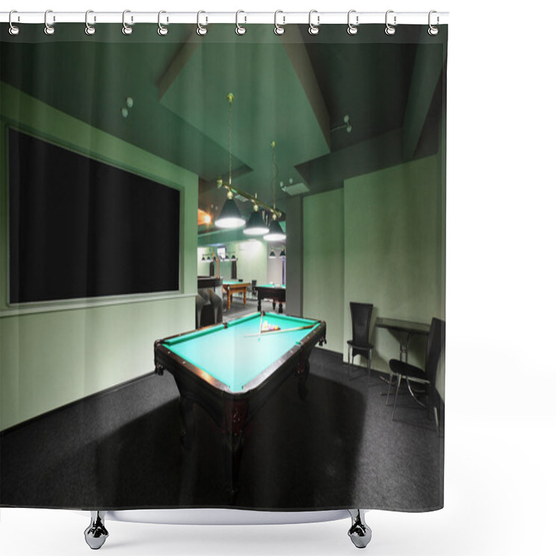 Personality  Interior Of Beautiful And Modern Billiard Shower Curtains