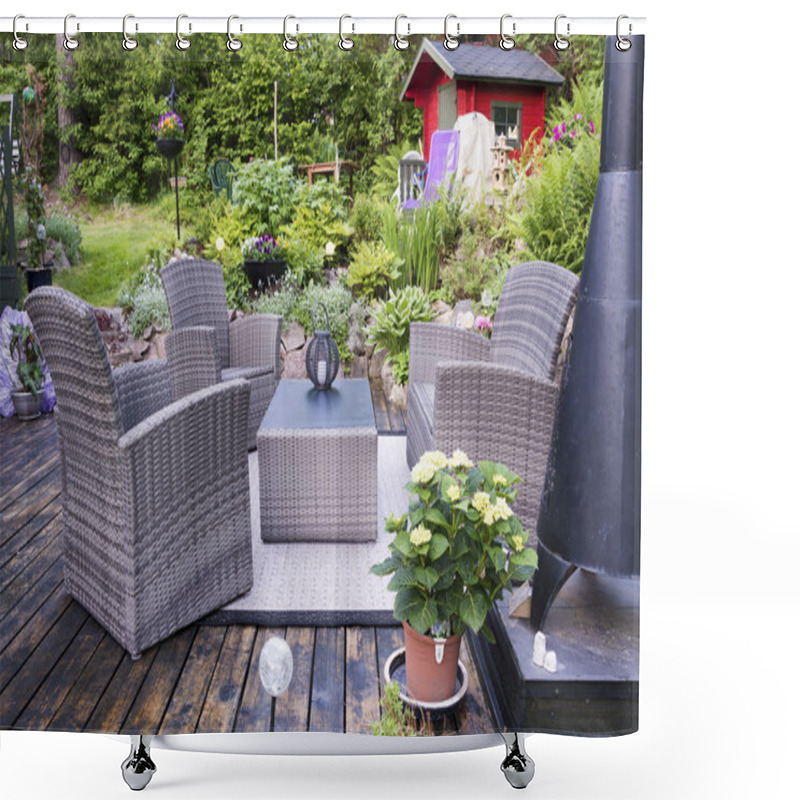 Personality  Patio With Furnishings Shower Curtains