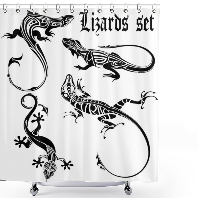 Personality  LIZARD TATTOO SET Shower Curtains