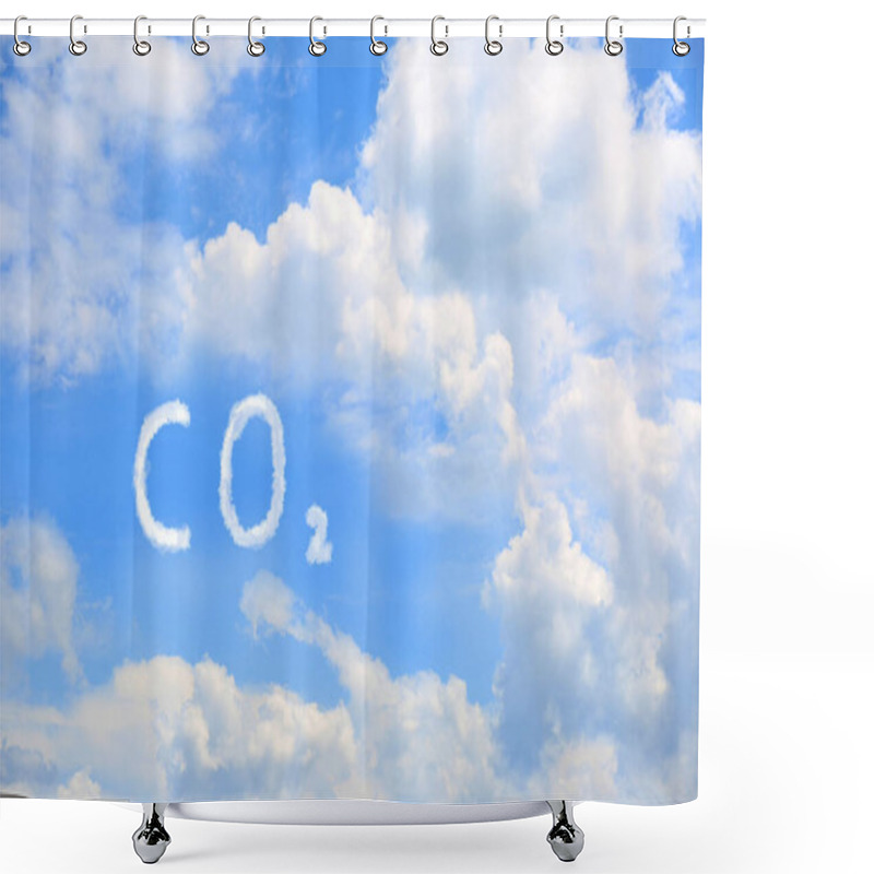 Personality  CO2 Emissions. View Of Blue Sky With White Clouds Shower Curtains