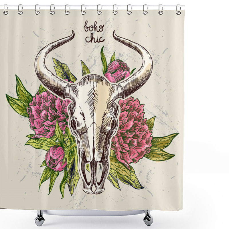 Personality  Hand Drawn Flowers Shower Curtains