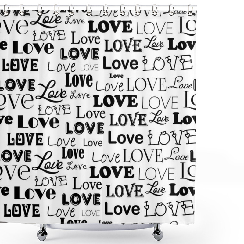 Personality  Seamless Pattern With Word Love Shower Curtains