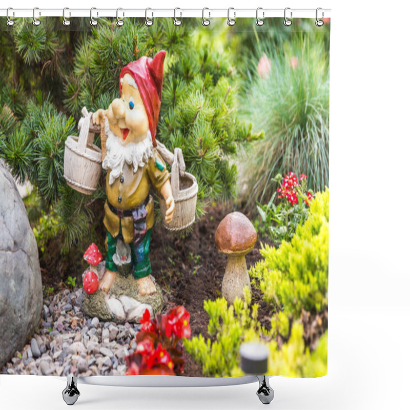 Personality  Garden Dwarf In Home Garden, Gnome Decoration Shower Curtains