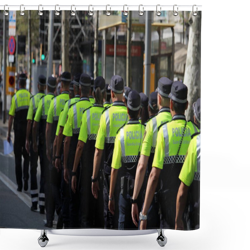 Personality  Police Against Terrorism Barcelona Shower Curtains