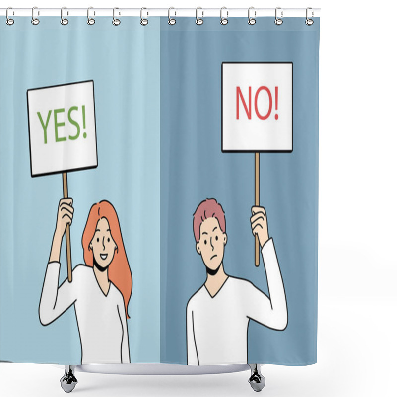 Personality  Saying Yes Or No Concept. Shower Curtains