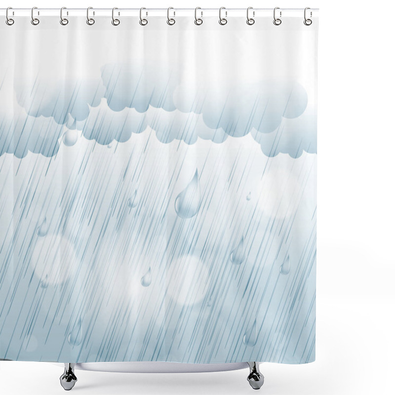 Personality  Rainy Day Autumn Background With Rain Drops And Clouds Shower Curtains