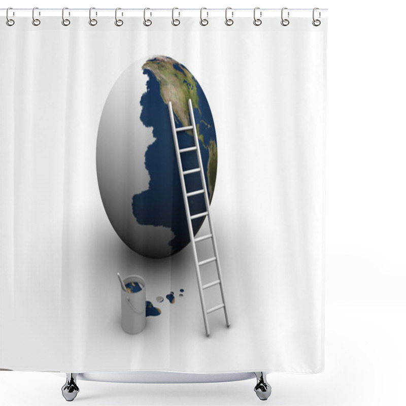 Personality  Earth Painting Shower Curtains