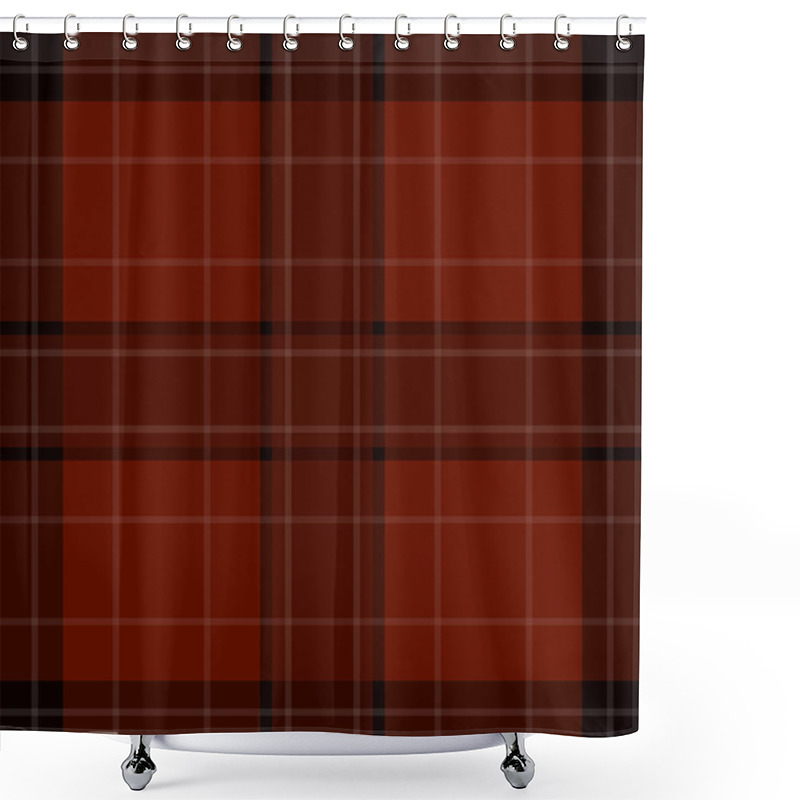 Personality  Seamless Red, Brown, Black Tartan - White Stripes Shower Curtains