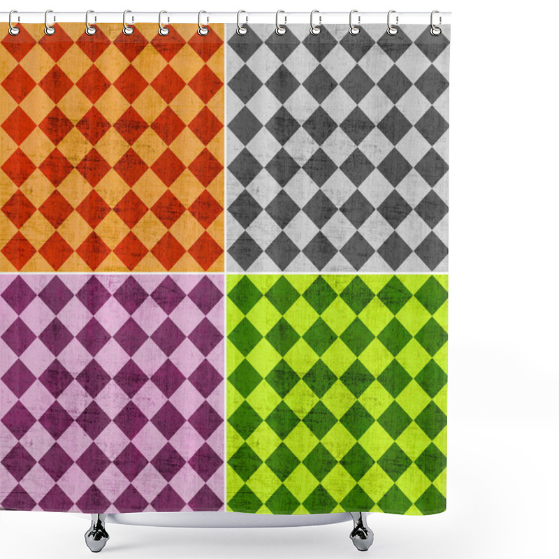 Personality  Set Of Geometric Grunge Backgrounds  Shower Curtains