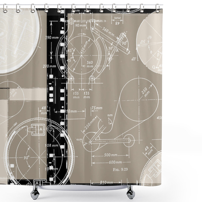 Personality  Mathematical Background Shower Curtains