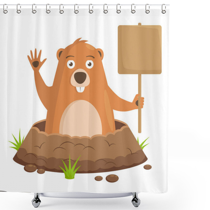 Personality  Groundhog Day, Celebratory Background. Shower Curtains