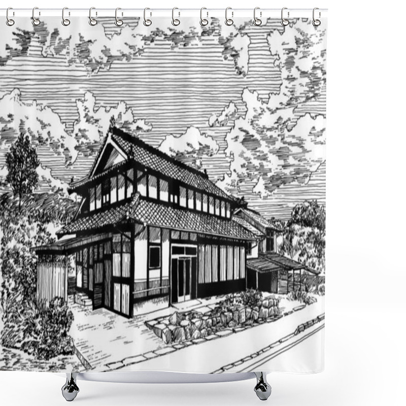 Personality  Single Village House In Shobara Shower Curtains