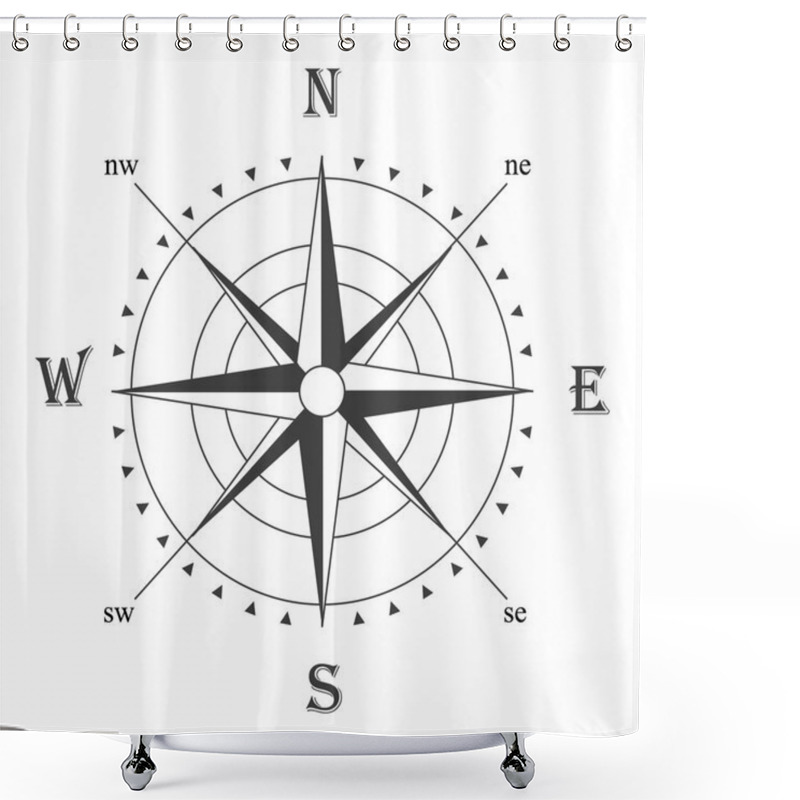 Personality  Wind Rose Vector Shower Curtains