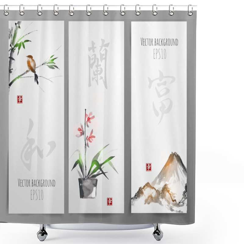 Personality  Banners In Traditional Japanese Style Shower Curtains