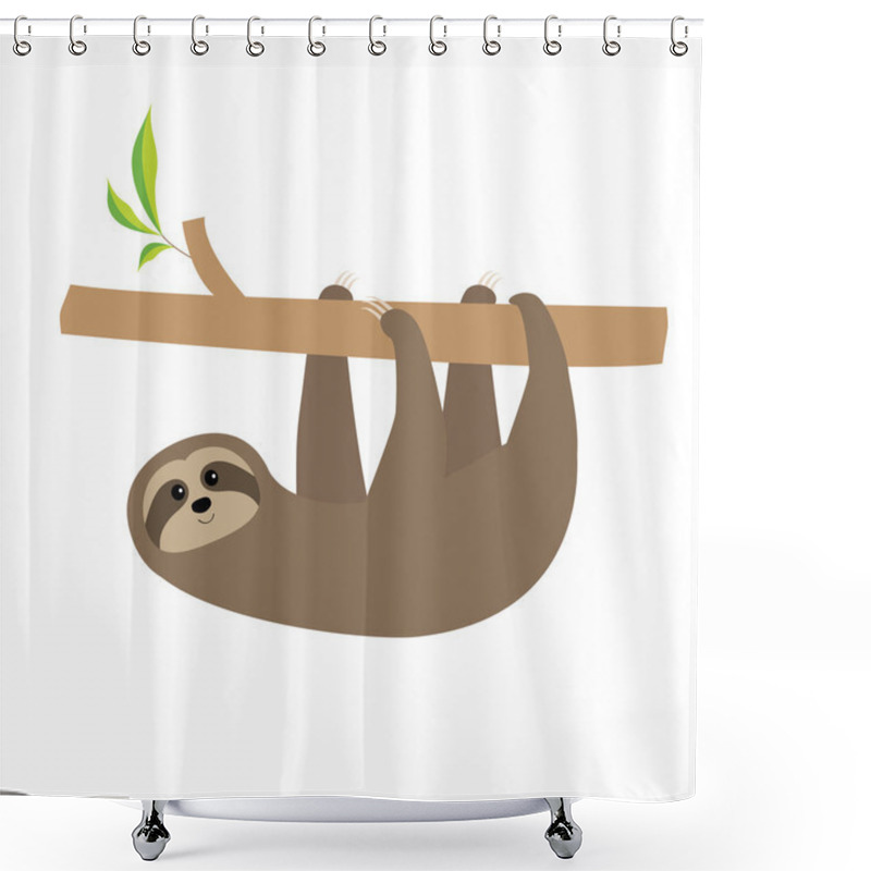 Personality  Sloth Hugs Tree Branch Shower Curtains