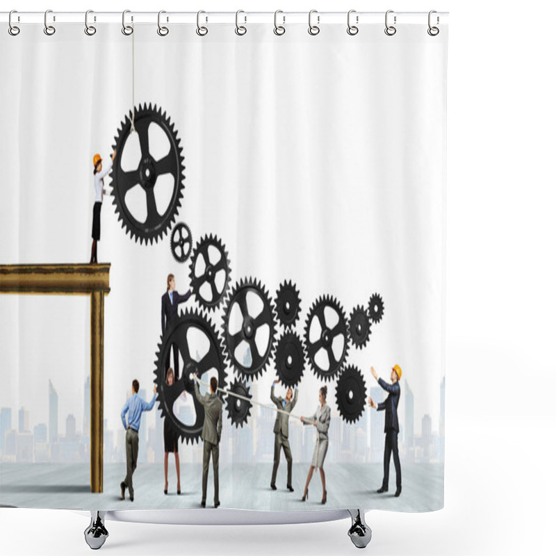 Personality  Teamwork Concept Shower Curtains