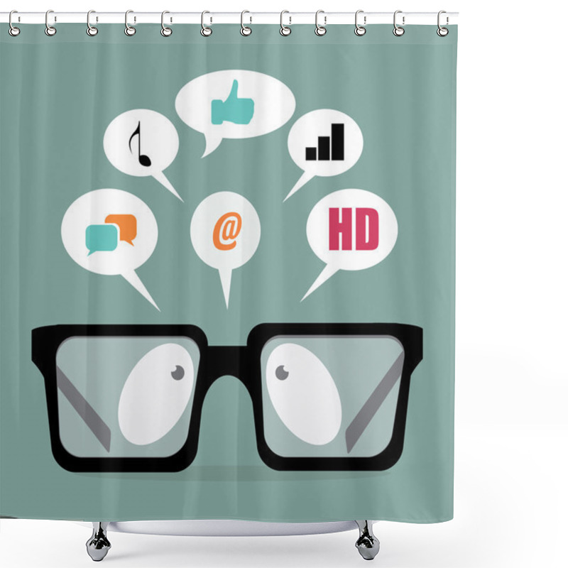 Personality  Media Glasses Shower Curtains