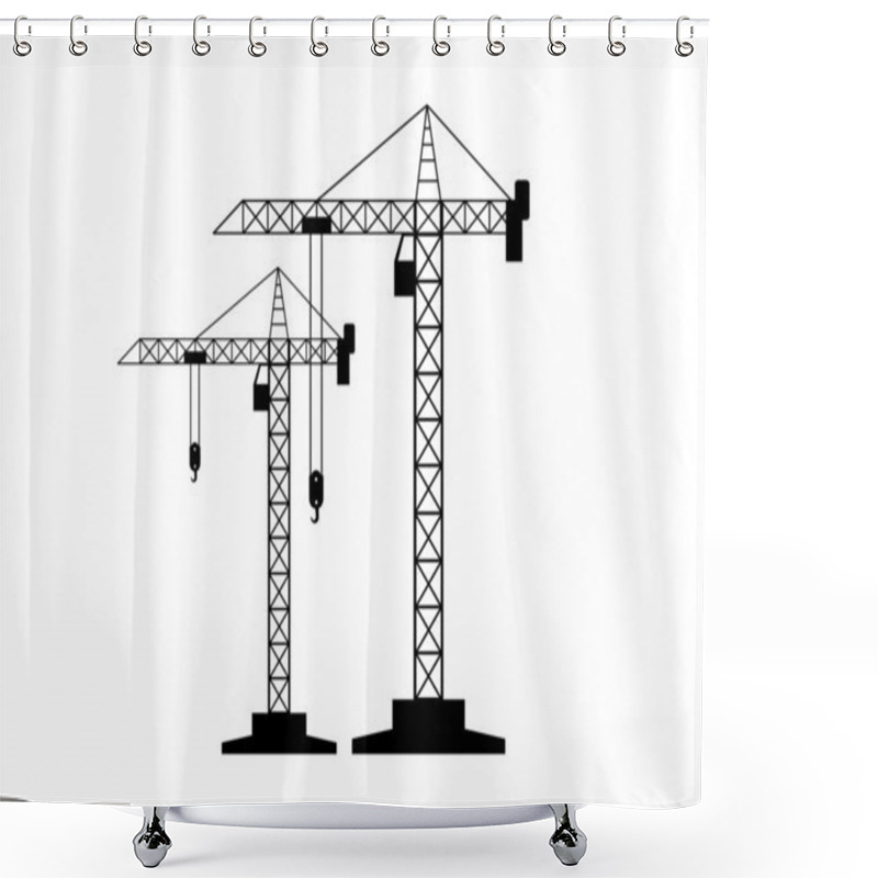 Personality  Tower Crane   Shower Curtains