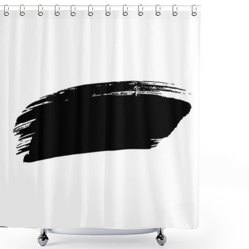 Personality  Black Grunge Line Isolated On White Background Shower Curtains