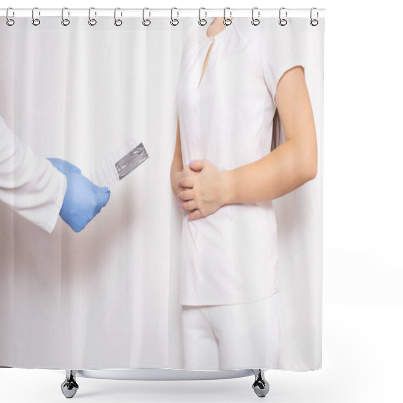 Personality  The Doctor Looks At The Results Of A Study Of Gastric Esophagogastroduodenoscopy For Ulcers And Cancerous Tumors, Background Shower Curtains