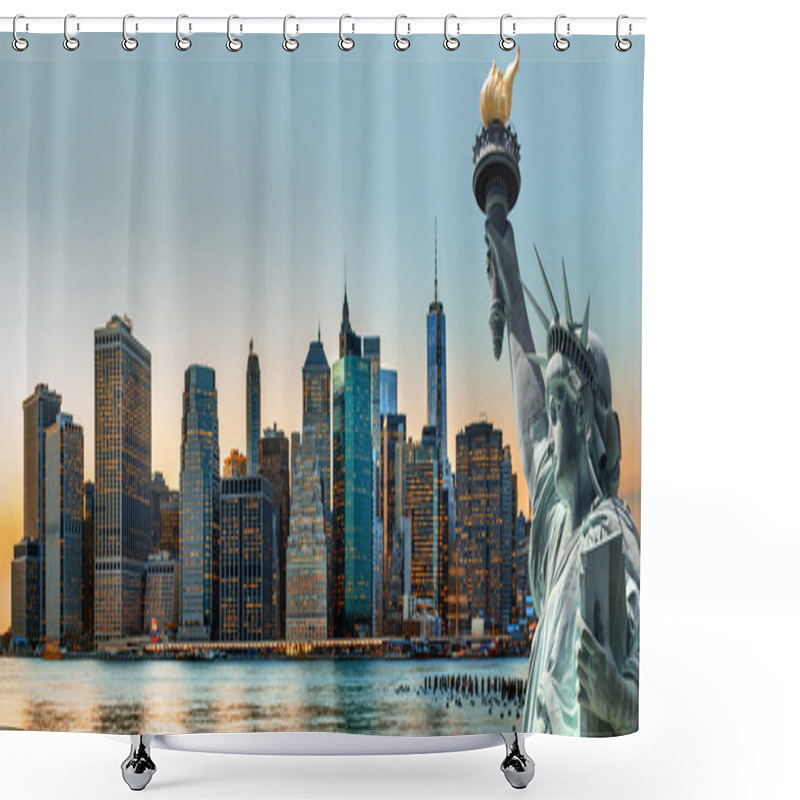 Personality  New York City Skyline Panorama Shower Curtains