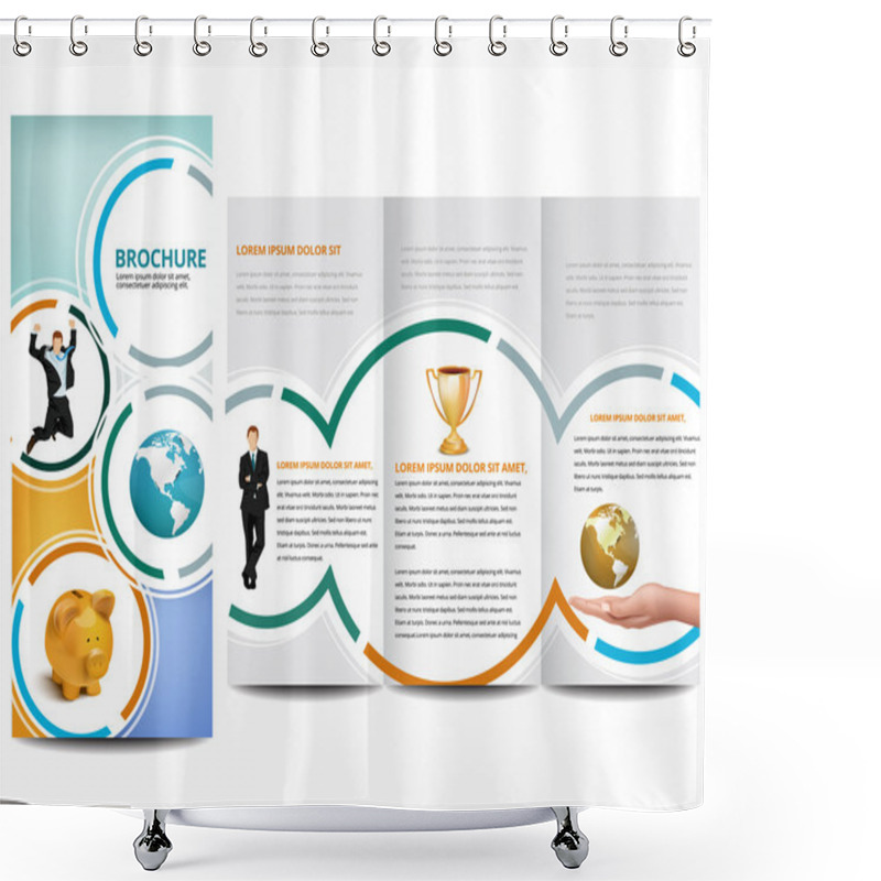 Personality  Circle Brochure Shower Curtains