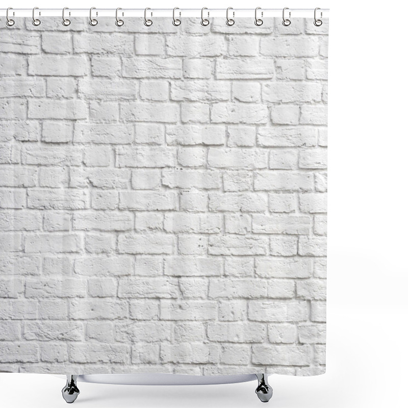 Personality  White Brick Wall Shower Curtains