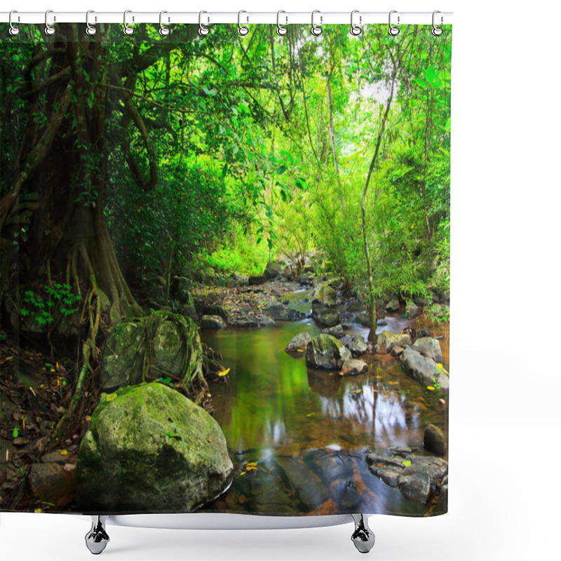 Personality  Forest Waterfall Shower Curtains