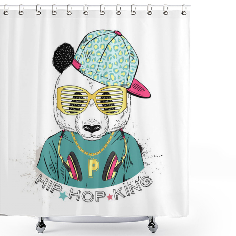 Personality  Panda Boy Dressed Up Shower Curtains