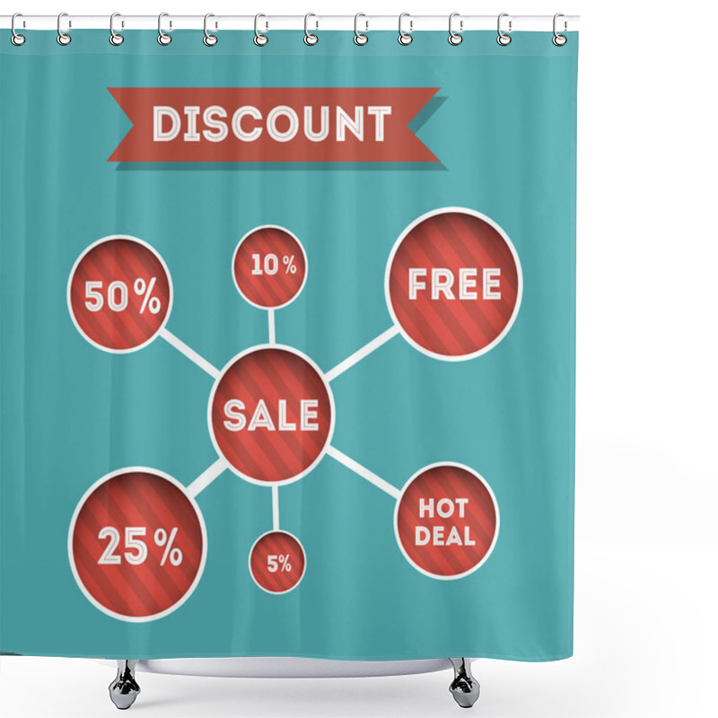 Personality  Vector Retro Sale Background. Shower Curtains