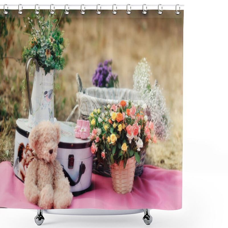 Personality  Children's Toy Bear Shower Curtains