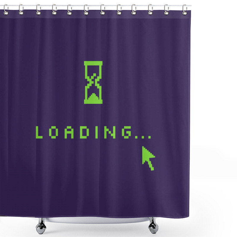 Personality  Vector Pixel Illustration: Loading Shower Curtains