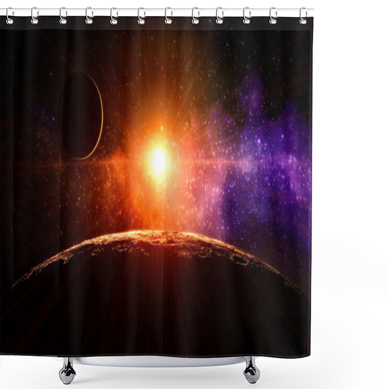 Personality  Sunrise On The Moon Shower Curtains