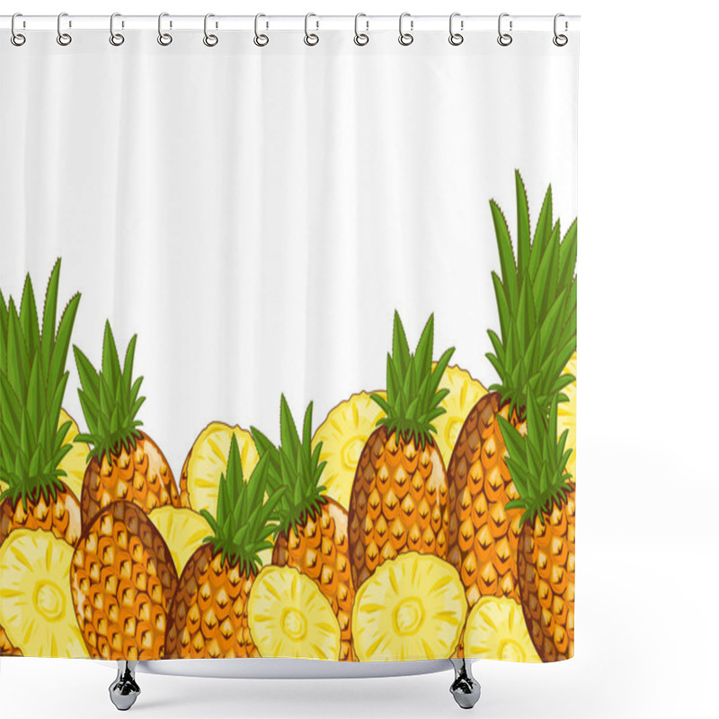 Personality  Pineapple Composition Isolated Shower Curtains