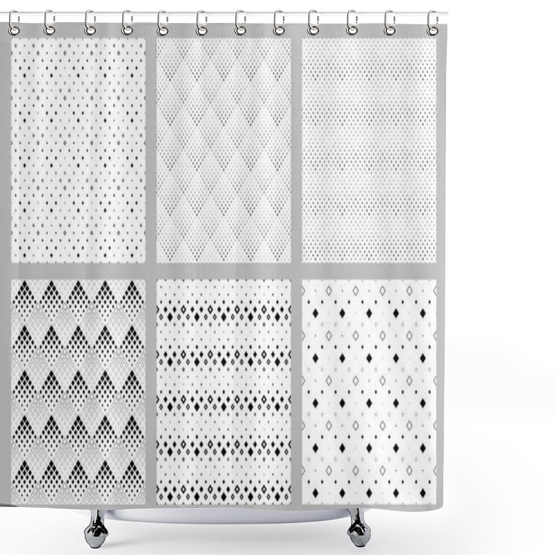 Personality  Abstract Geometrical Seamless Square Pattern Background Design Set Shower Curtains