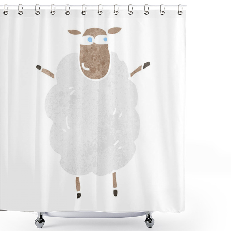 Personality  Retro Cartoon Sheep Shower Curtains