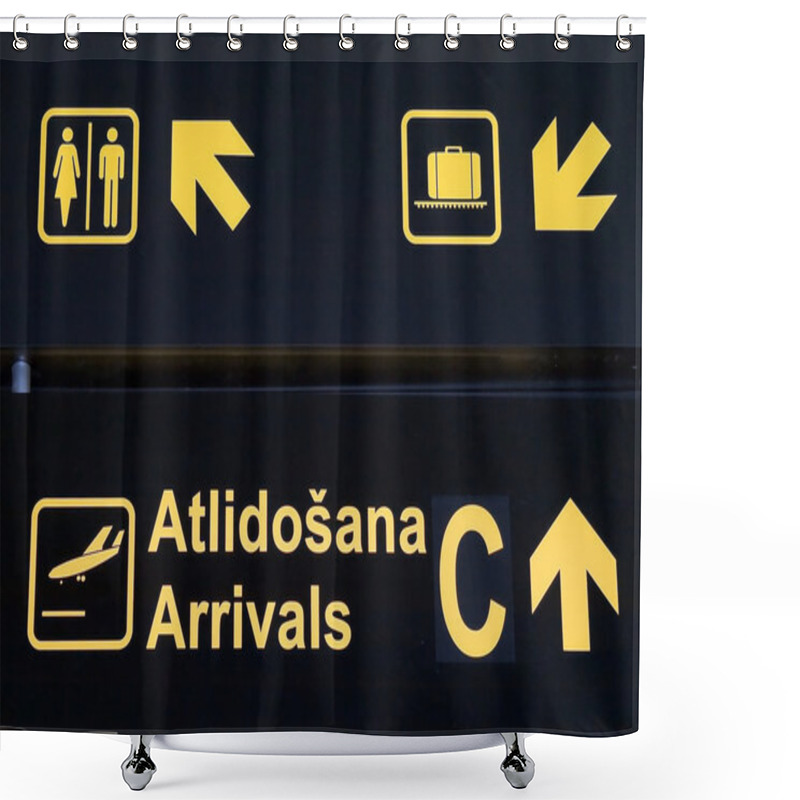 Personality  Airport Sign Shower Curtains