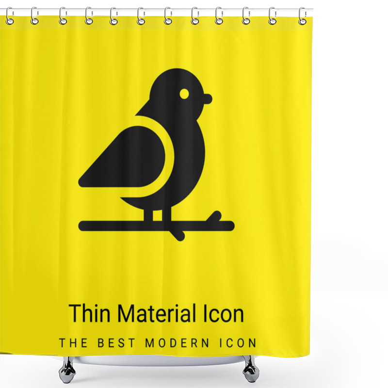 Personality  Bird Minimal Bright Yellow Material Icon Shower Curtains