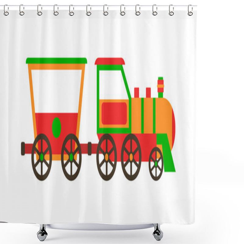 Personality  Toy Train Vector Illustration. Shower Curtains