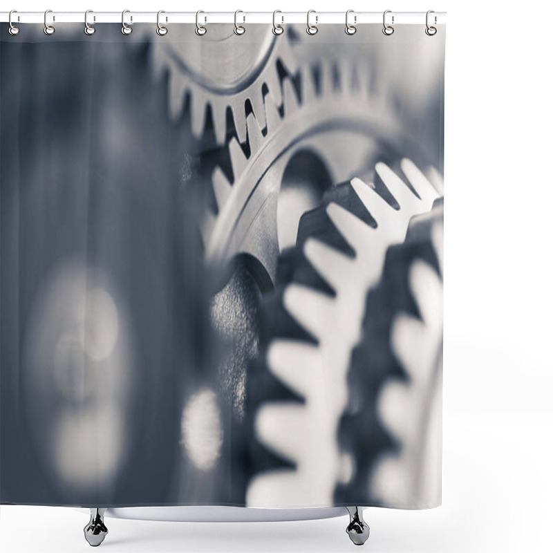 Personality  Engine Gear Wheels, Industrial Background Shower Curtains