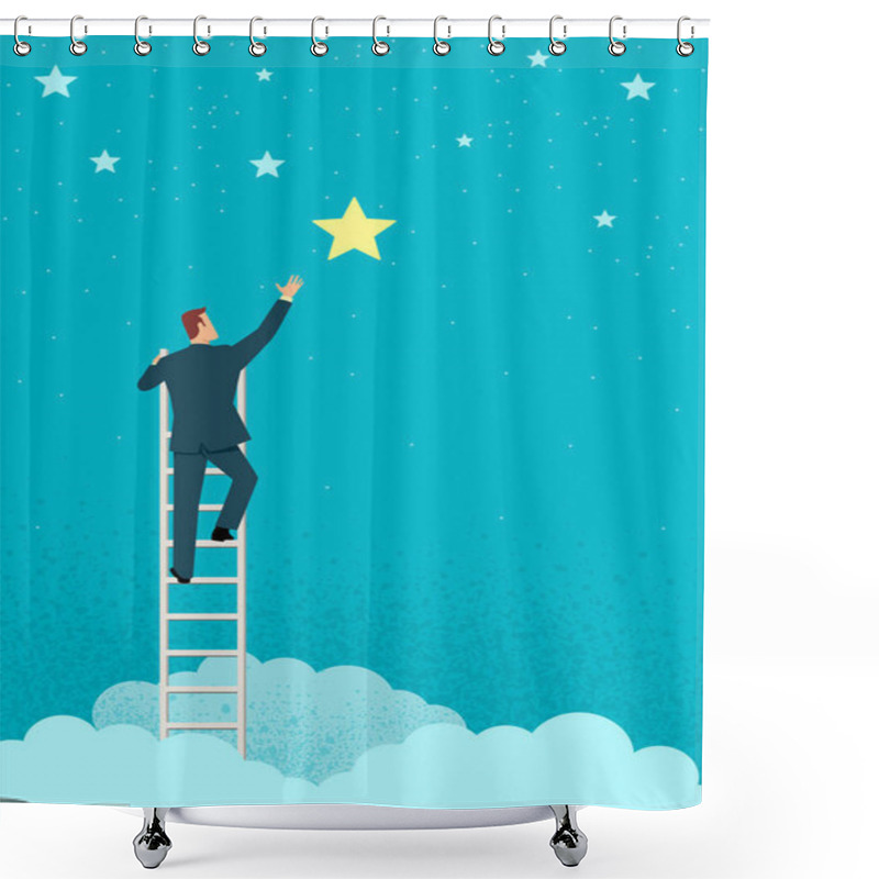 Personality  Businessman Reach Out For The Stars Shower Curtains