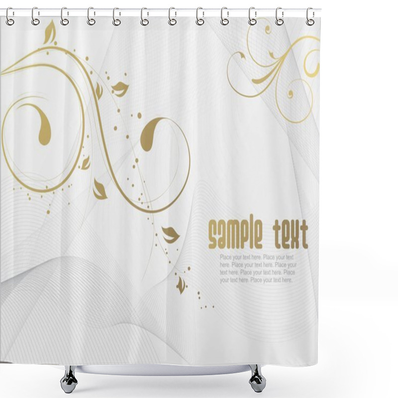 Personality  Wave With Swirls Design Shower Curtains